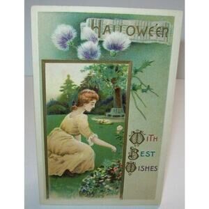 Vintage Halloween Postcard Gottschalk German Embossed 2471 Best Wishes Unused